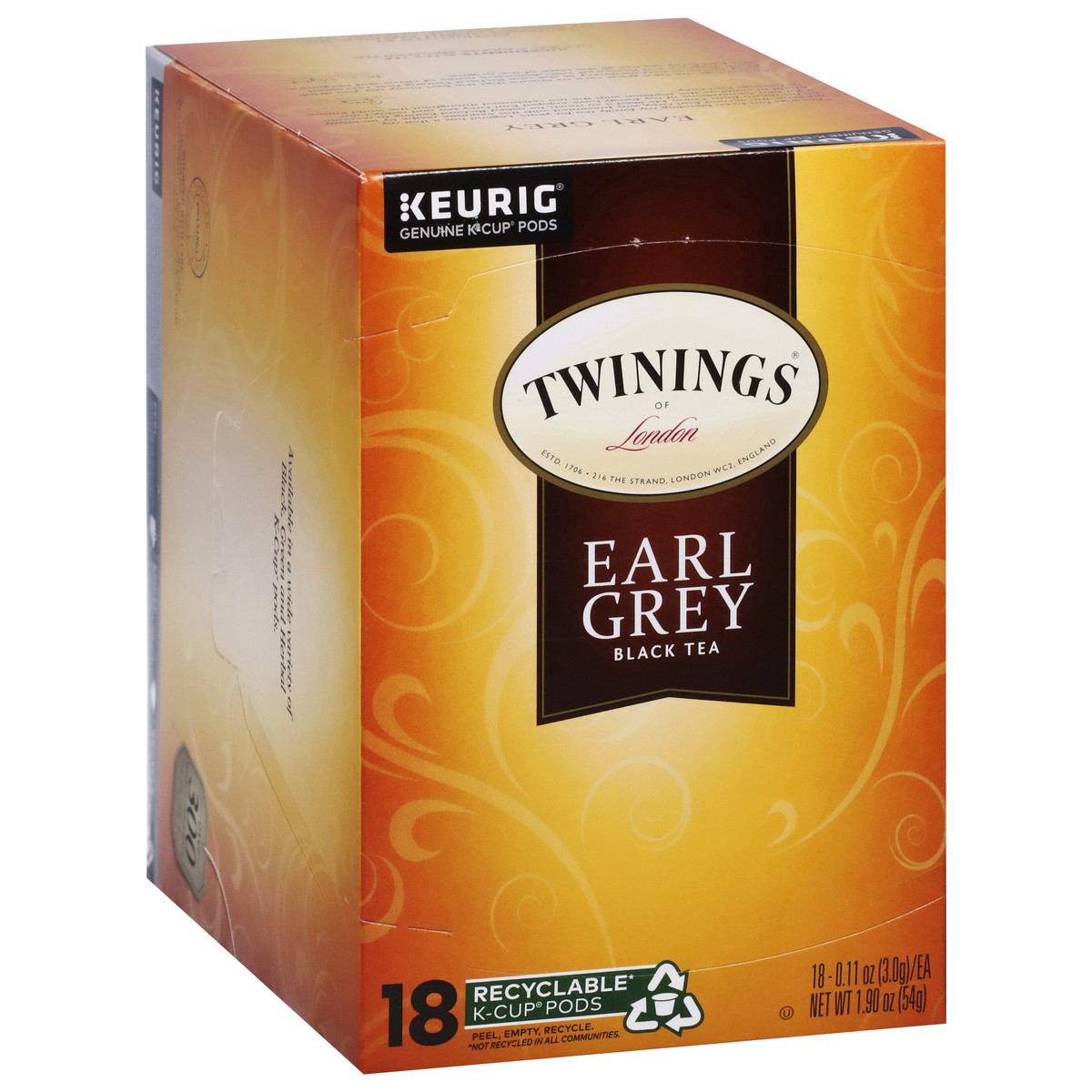 slide 3 of 9, Twinings K-Cup Pods Earl Grey Black Tea 18 - 0.11 oz Pods, 18 ct