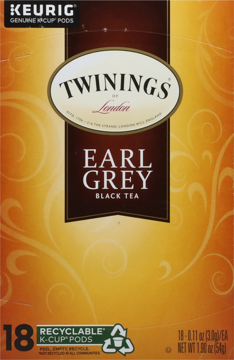 slide 7 of 9, Twinings K-Cup Pods Earl Grey Black Tea 18 - 0.11 oz Pods, 18 ct