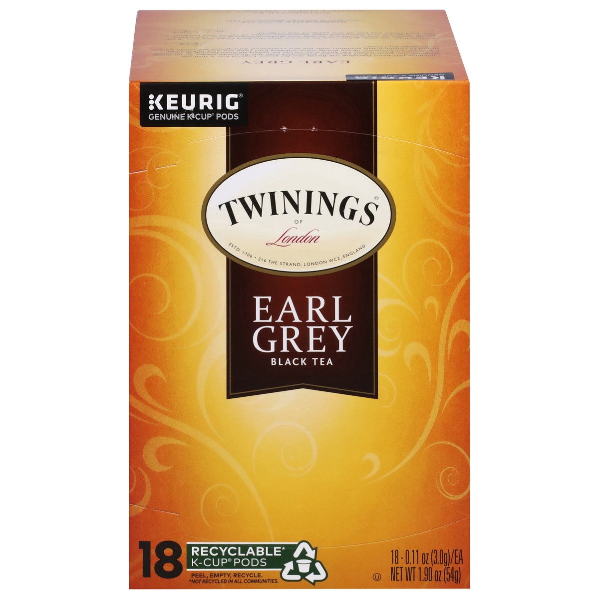 slide 1 of 9, Twinings K-Cup Pods Earl Grey Black Tea 18 - 0.11 oz Pods, 18 ct