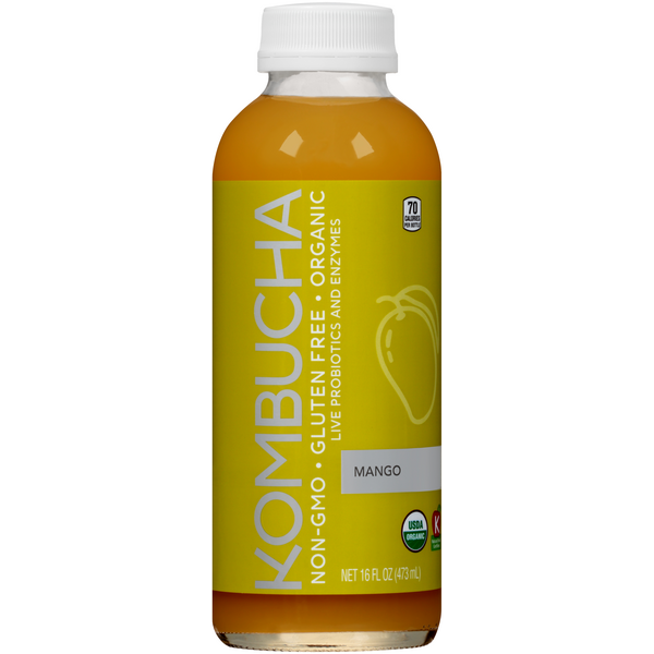slide 1 of 1, HyVee Mango Kombucha - 16 fl oz, 16 fl oz