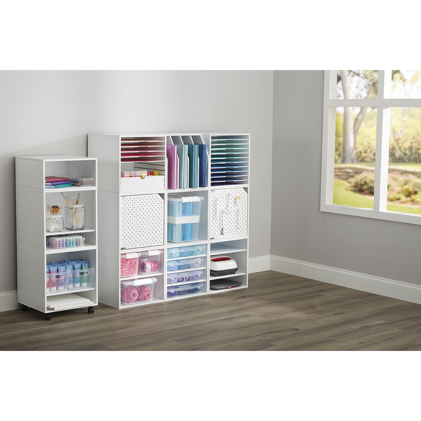 slide 5 of 5, 16" White Modular Cube With Shelf By Simply Tidy, 16 in x 16 in x 16 in