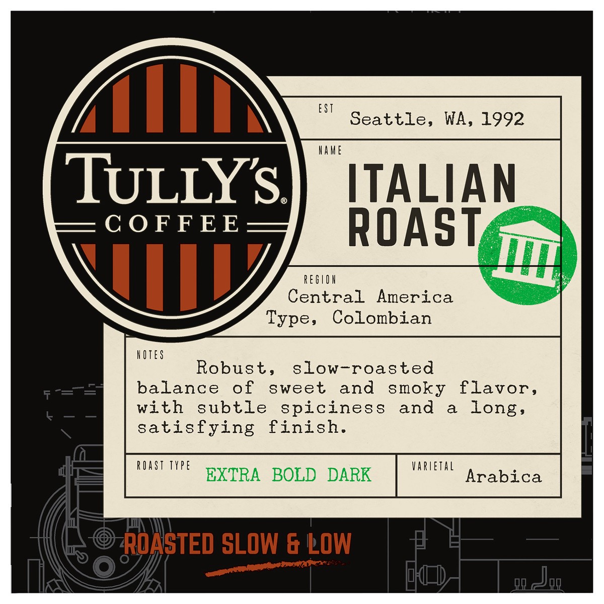 slide 1 of 4, Tully's Coffee Italian Roast, Keurig Single-Serve K-Cup Pods, Dark Roast Coffee, 12 Count, 12 ct