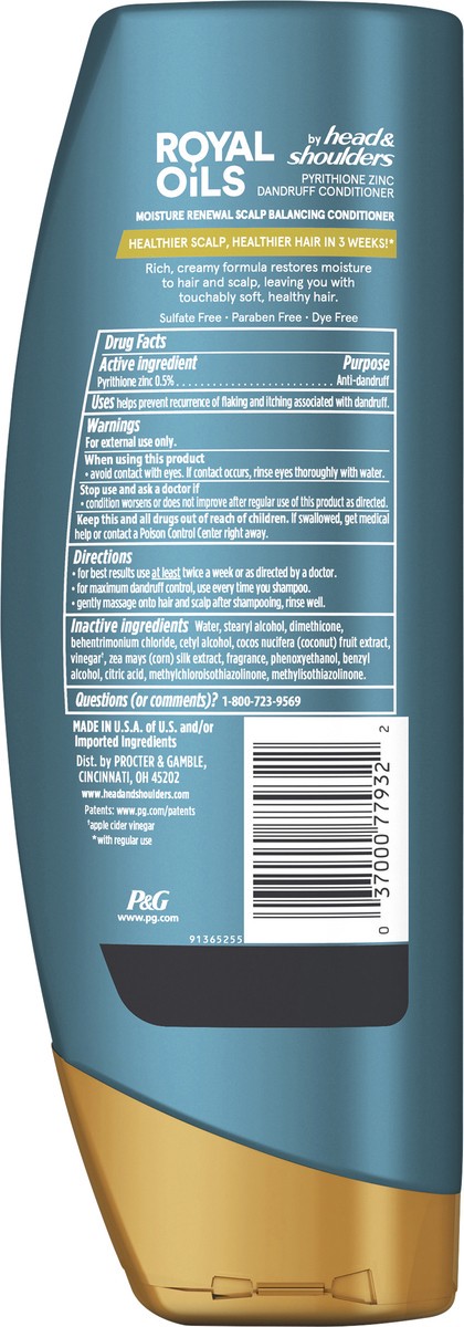 slide 2 of 3, Head & Shoulders Royal Oils Moisture Renewal with Coconut Oil Dandruff Scalp Balancing Conditioner 13.5 oz, 13.5 oz