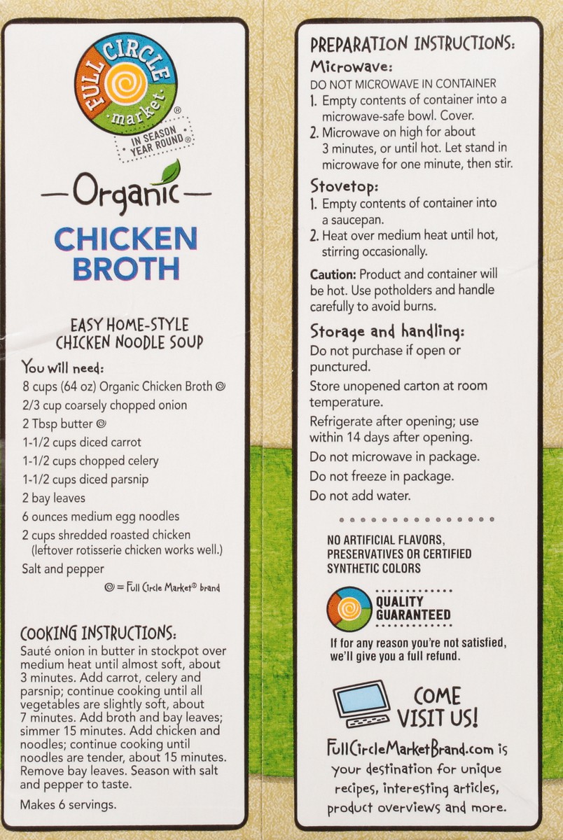 slide 5 of 9, Full Circle Market Organic Chicken Broth 48 oz, 48 oz