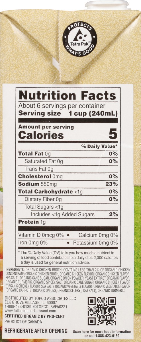 slide 8 of 9, Full Circle Market Organic Chicken Broth 48 oz, 48 oz