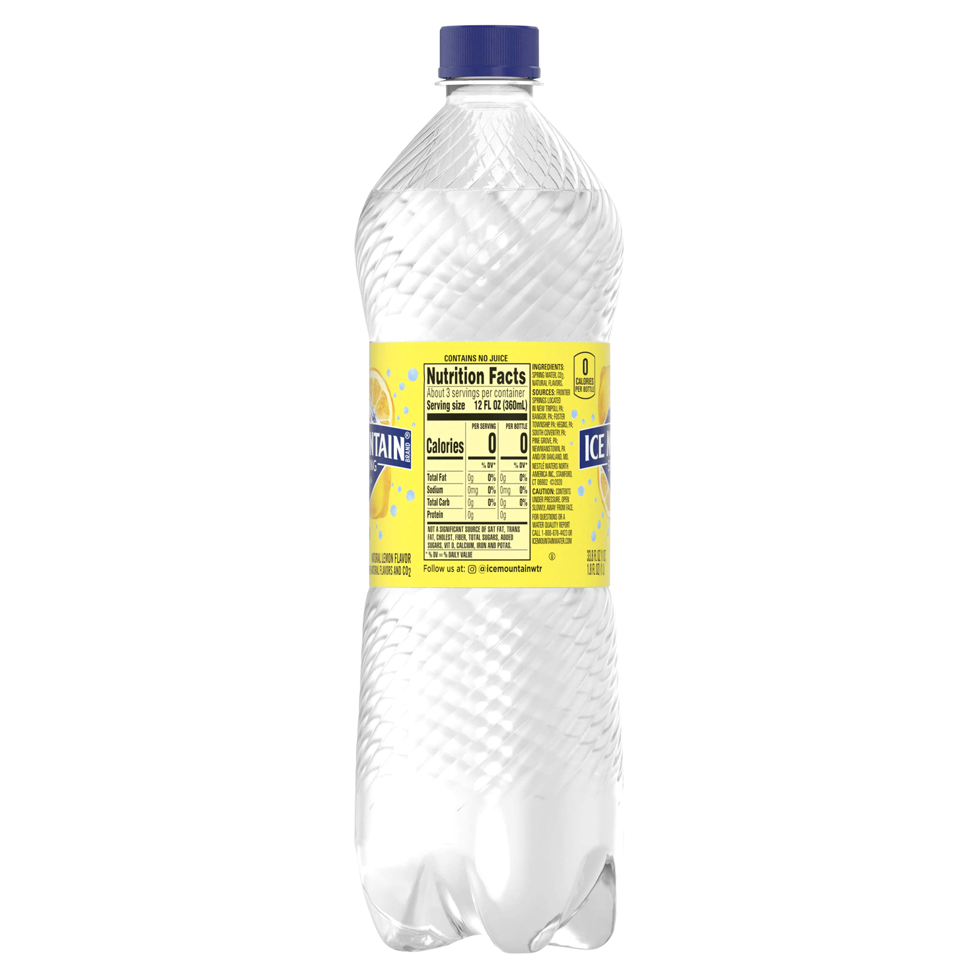 slide 6 of 13, Ice Mountain Sparkling Water, Lively Lemon, 33.8 oz. Bottle, 33.8 oz