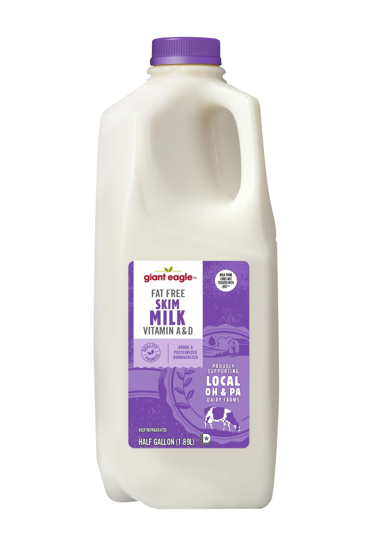 slide 1 of 1, Giant Eagle Fat Free Skim Milk, 64 oz