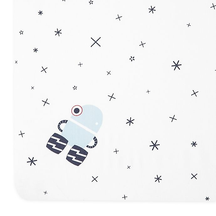 slide 2 of 4, Babyletto Galaxy Floating Robots Fitted Crib Sheet, 1 ct