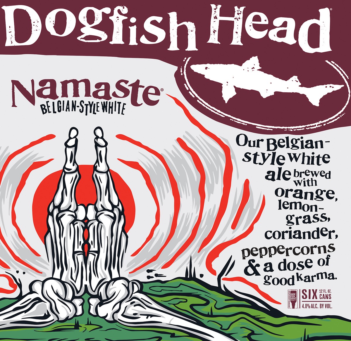 slide 9 of 10, Dogfish Head Namaste White Ale Beer (12 fl. oz. Can, 6pk.), 12 oz