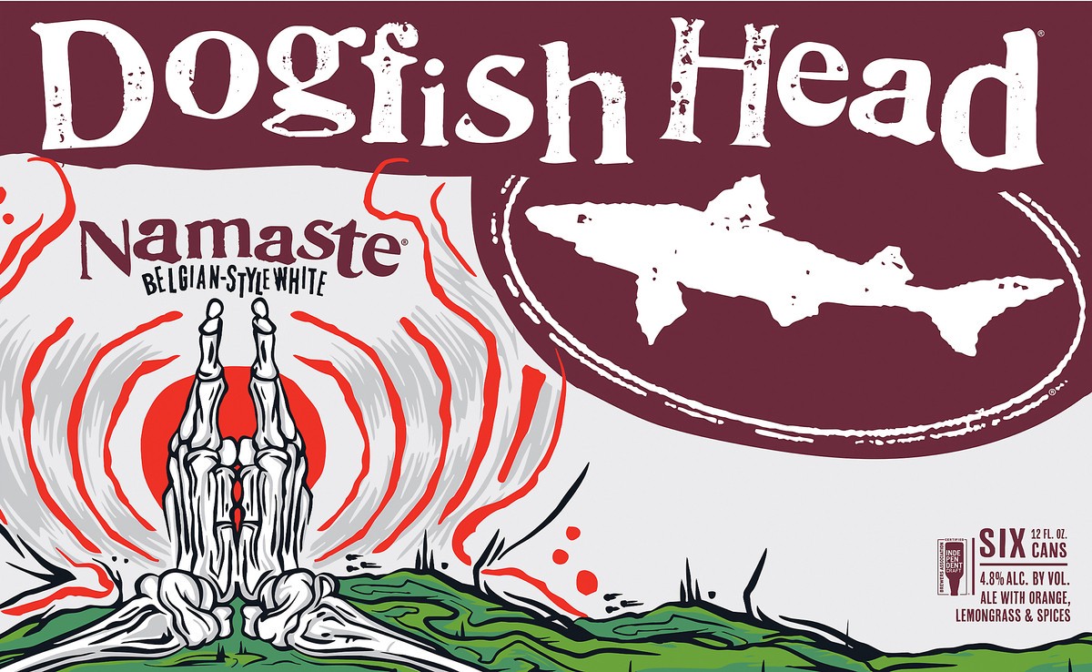 slide 10 of 10, Dogfish Head Namaste White Ale Beer (12 fl. oz. Can, 6pk.), 12 oz