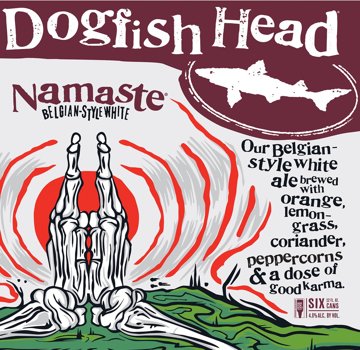 slide 4 of 10, Dogfish Head Namaste White Ale Beer (12 fl. oz. Can, 6pk.), 12 oz