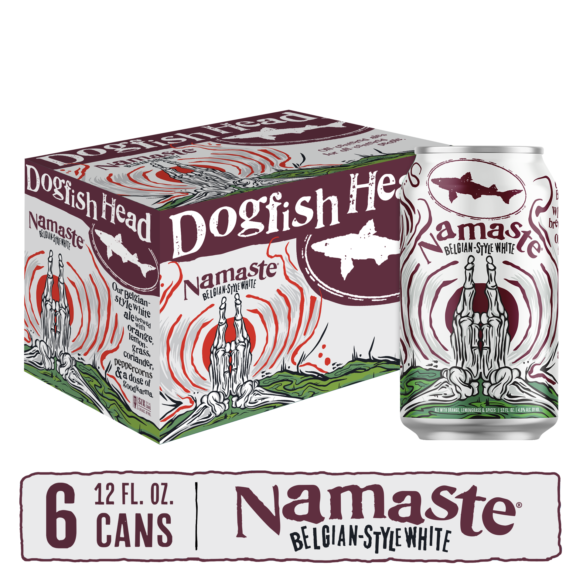 slide 1 of 10, Dogfish Head Namaste White Ale Beer (12 fl. oz. Can, 6pk.), 12 oz