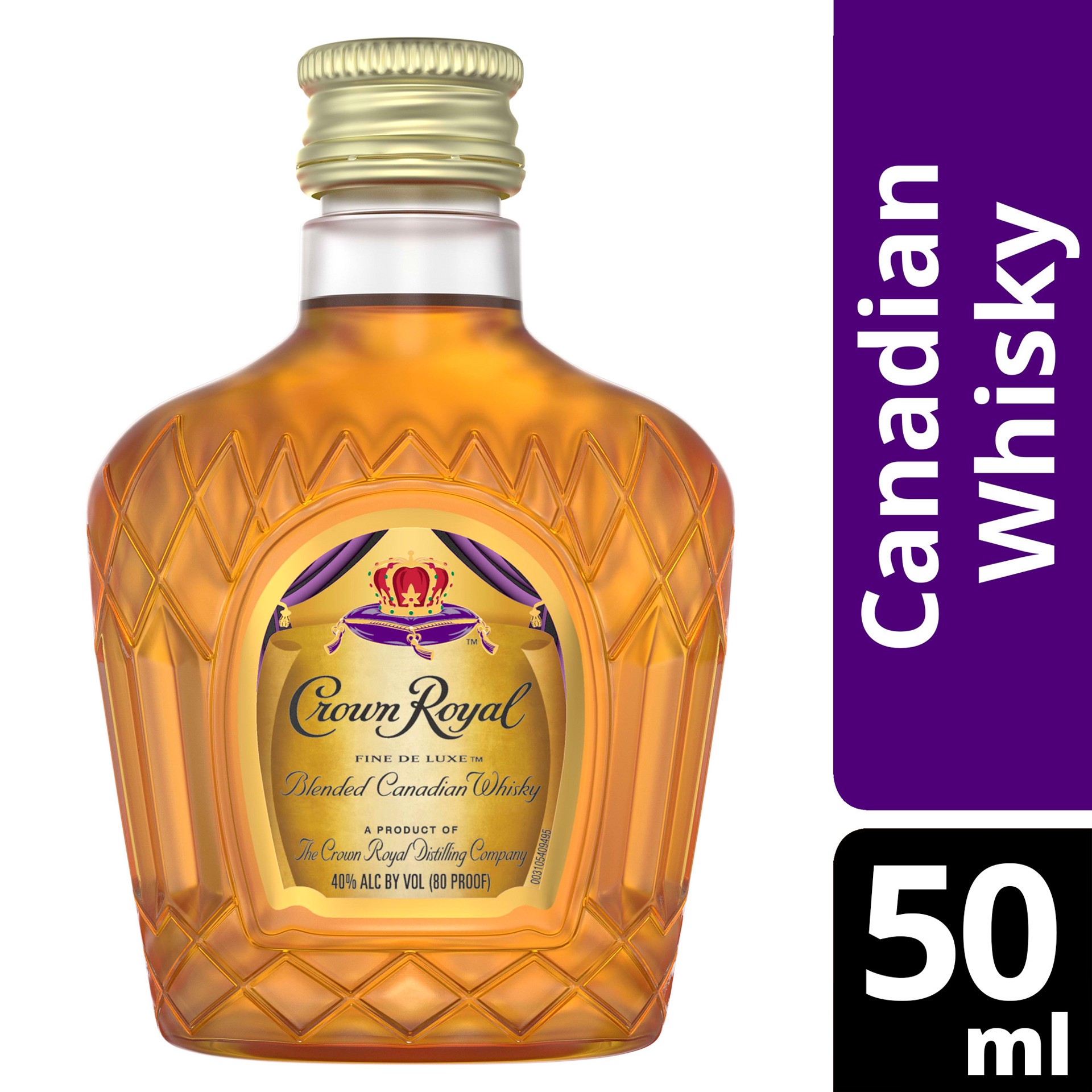 slide 3 of 3, Crown Royal Fine De Luxe Blended Canadian Whisky, 50 mL Glass Bottle, 1 ct