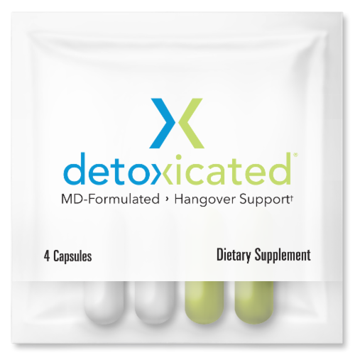 slide 1 of 1, Detoxicated Hangover Support Supplement Capsules, 4 ct