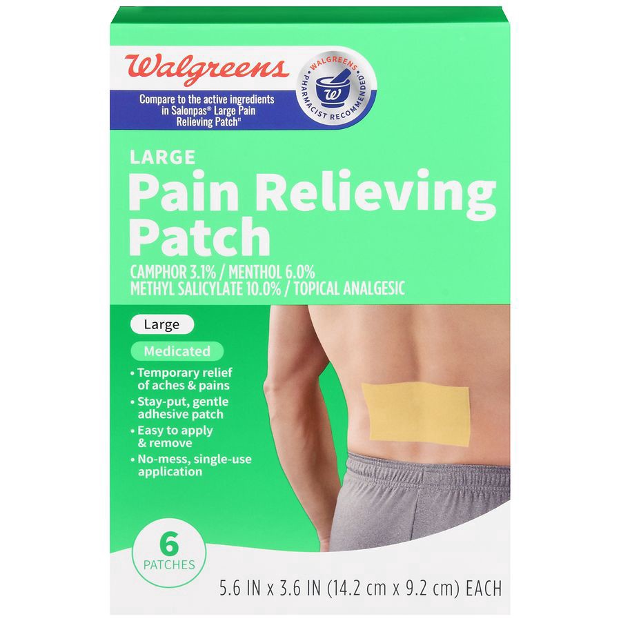 slide 1 of 5, Walgreens Pain Relieving Patches Large, 6 ct