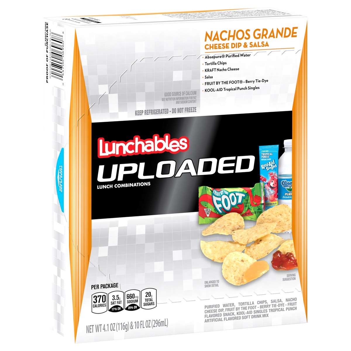 slide 2 of 9, Lunchables Uploaded Nachos Grande with Water, Fruit by the Foot Fruit Rollup Candy & Kool-Aid Tropical Punch Single, 14.1 oz Box, 1 ct