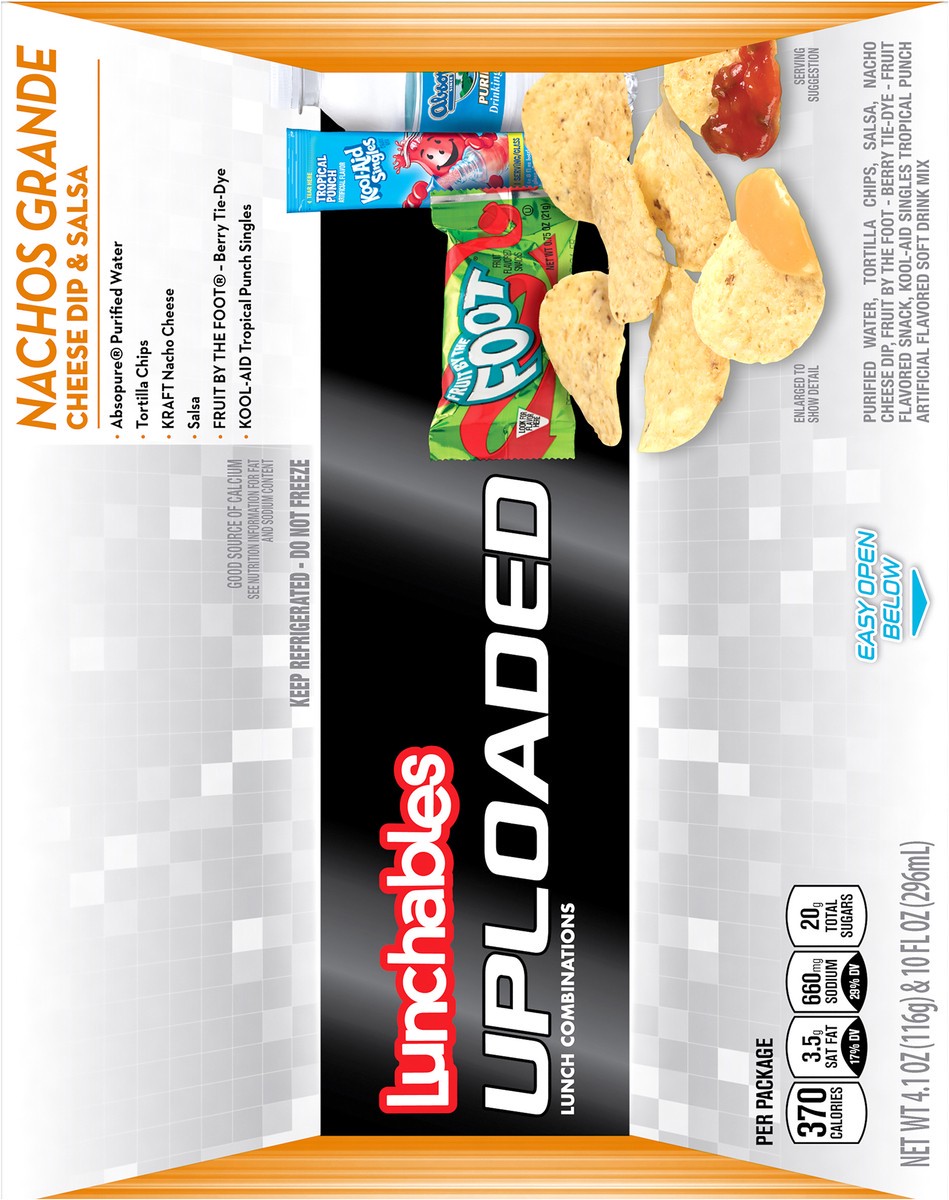 slide 5 of 9, Lunchables Uploaded Nachos Grande with Water, Fruit by the Foot Fruit Rollup Candy & Kool-Aid Tropical Punch Single, 14.1 oz Box, 1 ct