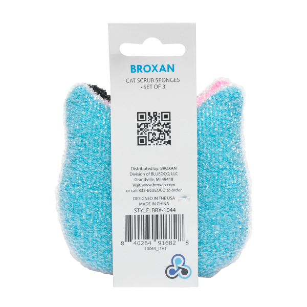 slide 9 of 13, Broxan Cat Scrub Sponges, 3 ct