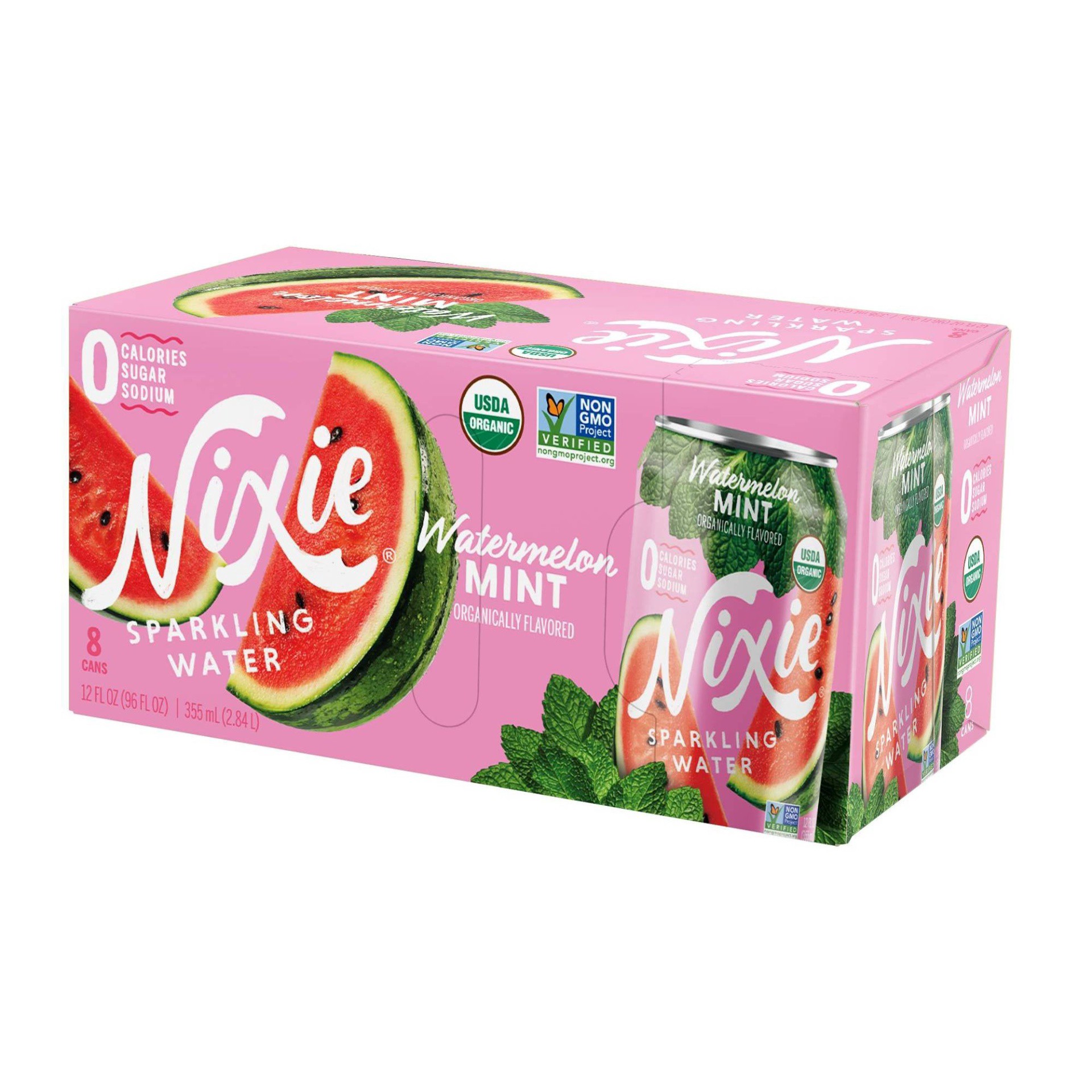 slide 1 of 5, Nixie Sparkling Water Nixie Watermelon Mint Sparkling Water - 8pk/12 fl oz Cans, 8 ct; 12 fl oz