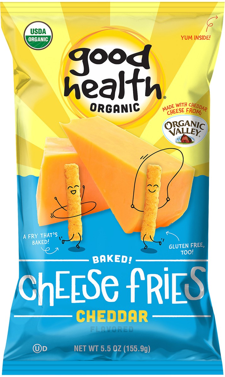 slide 1 of 10, Good Health Baked Organic Cheddar Flavored Cheese Fries 5.5 oz, 5.5 oz