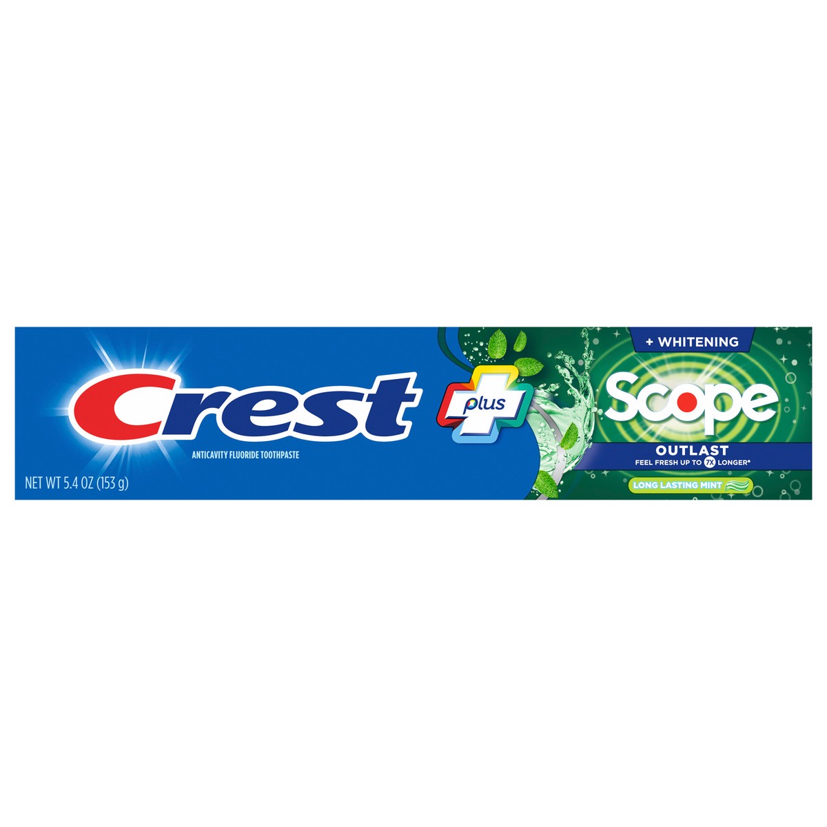 slide 1 of 3, Crest Whitening Plus Scope Outlast Toothpaste, Long Lasting Mint, 5.4 oz, 5.4 oz