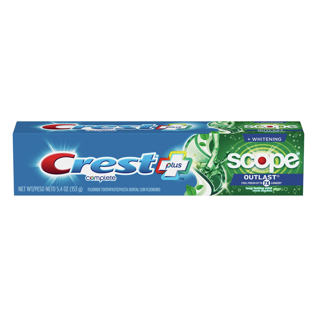 slide 1 of 9, Crest Outlast Complete Whitening Toothpaste, Mint, 5.4 oz