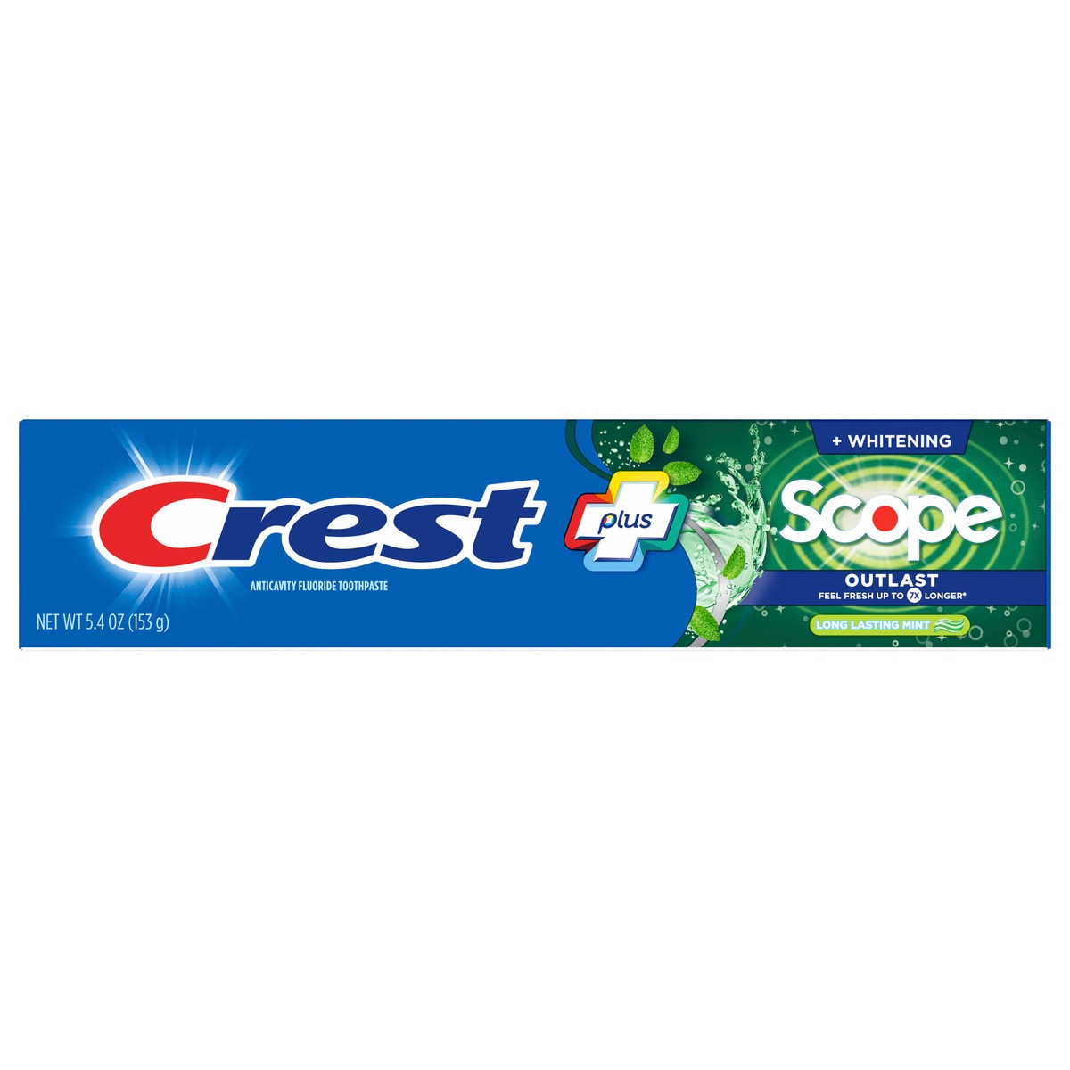 slide 1 of 3, Crest Whitening Plus Scope Outlast Toothpaste, Long Lasting Mint, 5.4 oz, 5.4 oz