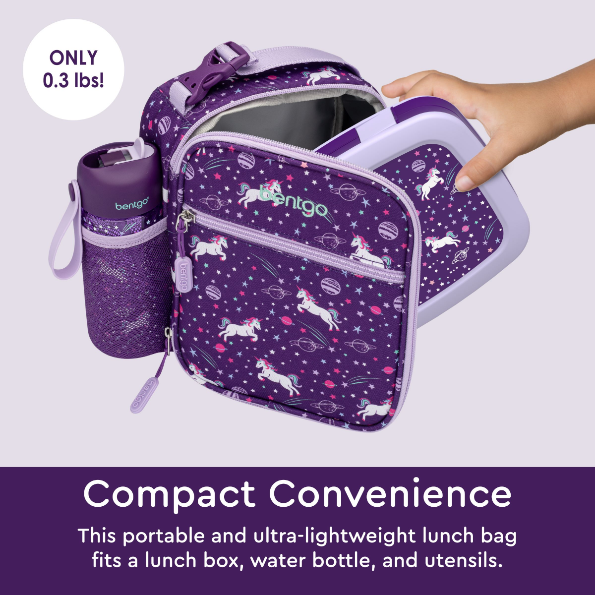 slide 3 of 3, Bentgo Kids Insulated Lunch Tote - Unicorn, 1 ct