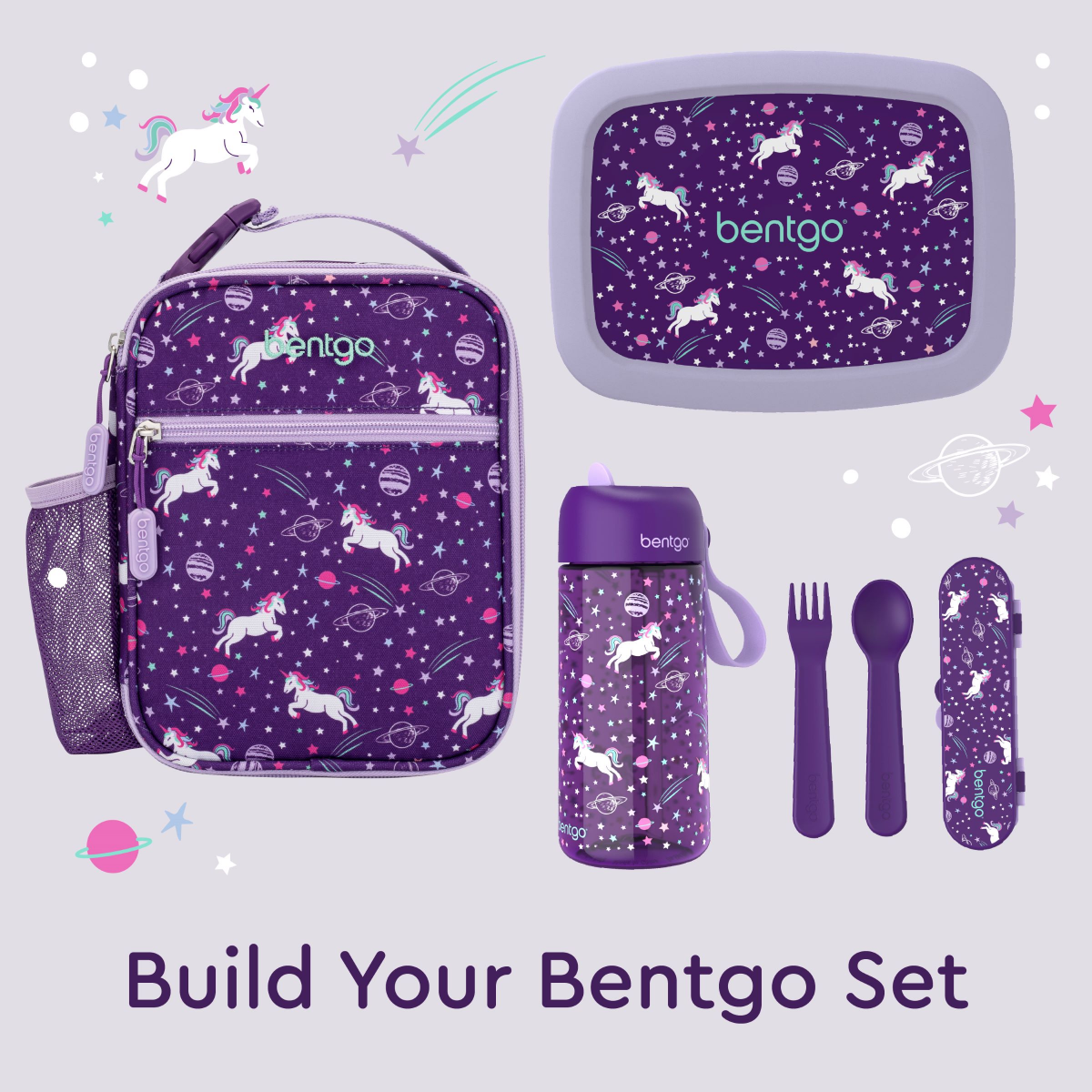 slide 2 of 3, Bentgo Kids Insulated Lunch Tote - Unicorn, 1 ct