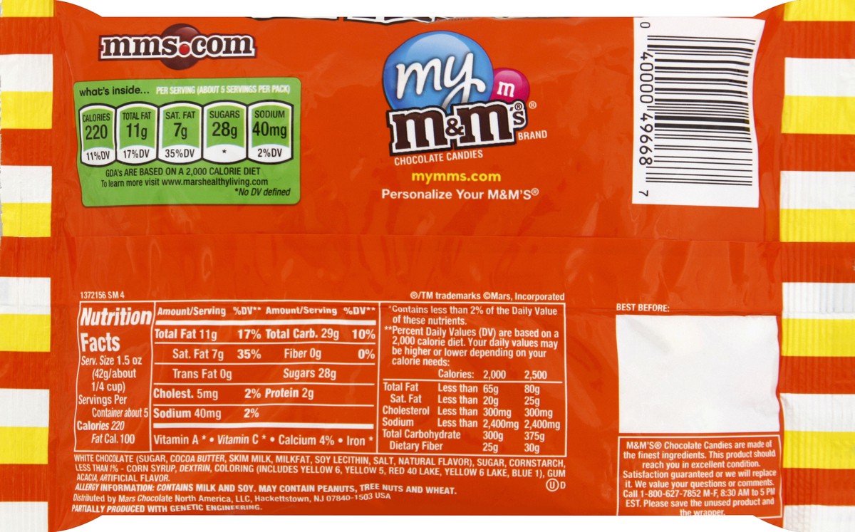 slide 6 of 6, M&M'S Halloween White Candy Corn Chocolate Candy 8-Ounce Bag, 8 oz