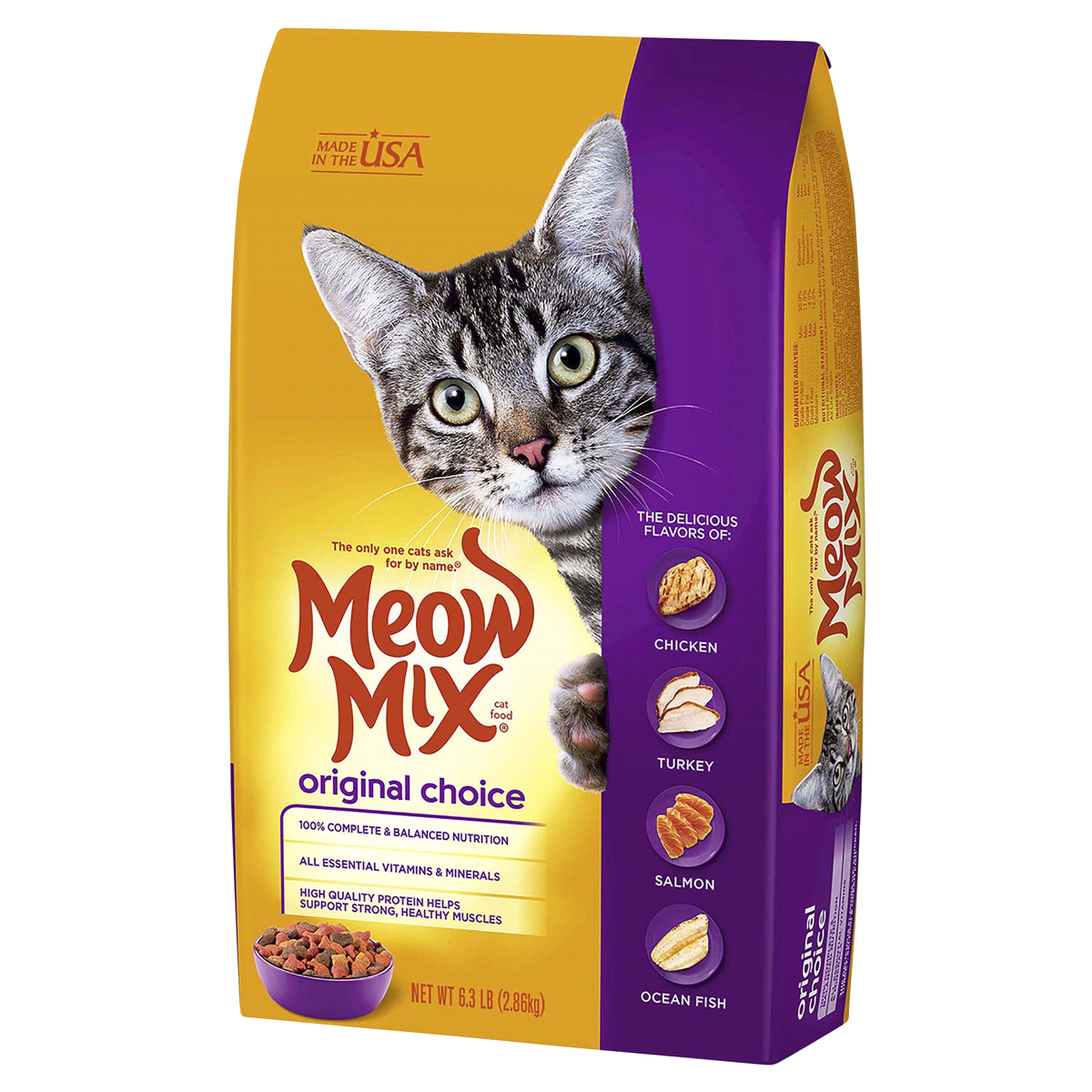 slide 1 of 1, Meow Mix Cat Food Original, 6.3 lb