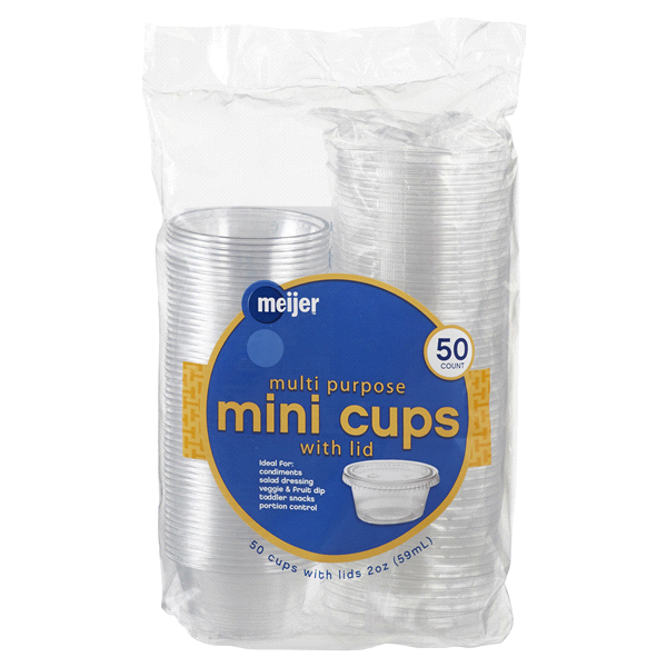 slide 1 of 2, Meijer Mini Translucent Condiment Cups, 50 ct