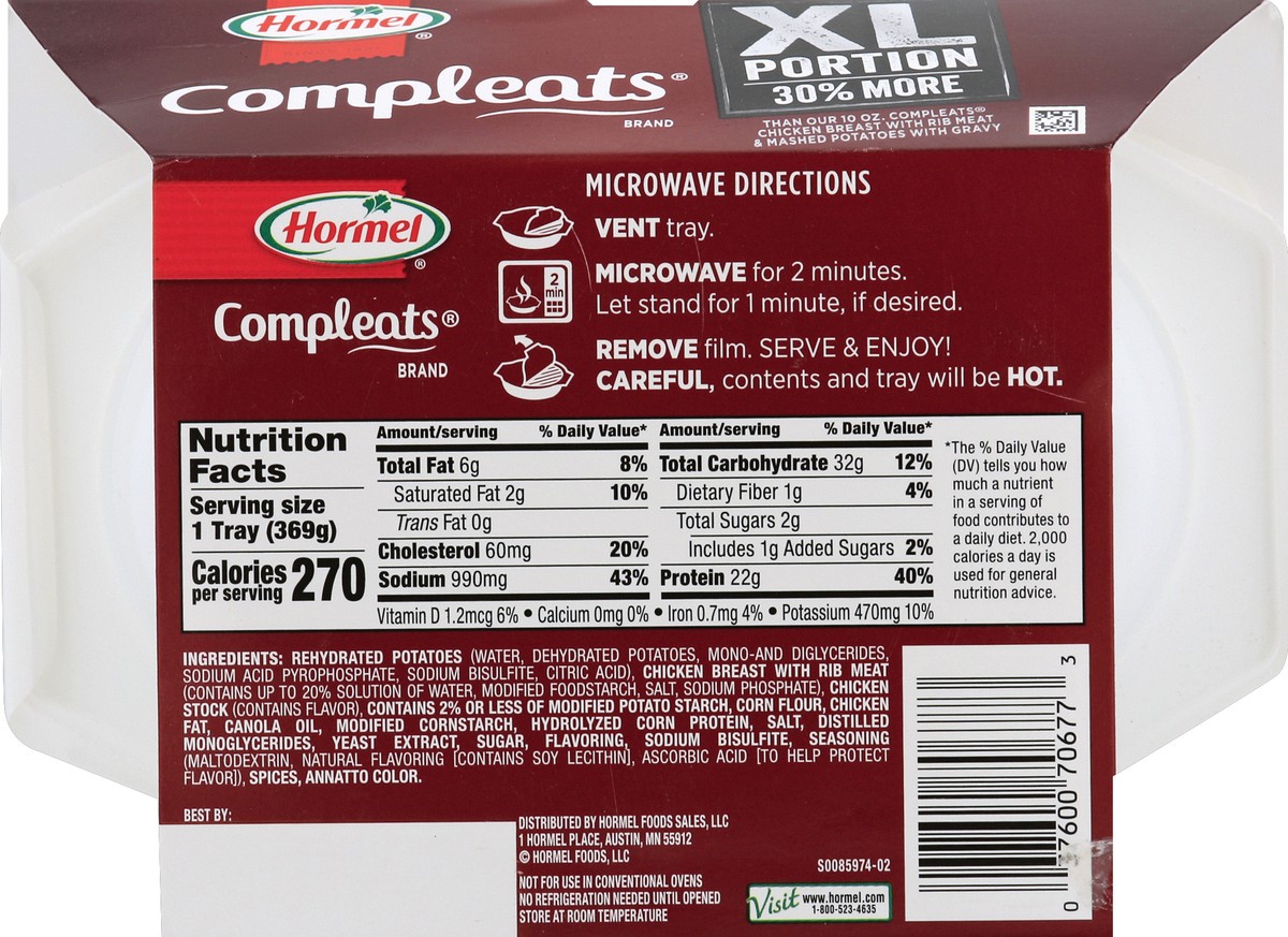 slide 6 of 6, Hormel Chicken Breast & Mashed Potato 13 oz, 13 oz