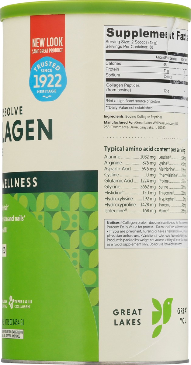 slide 4 of 14, Great Lakes Wellness Daily Wellness Unflavored Collagen Peptides 16 oz, 16 oz