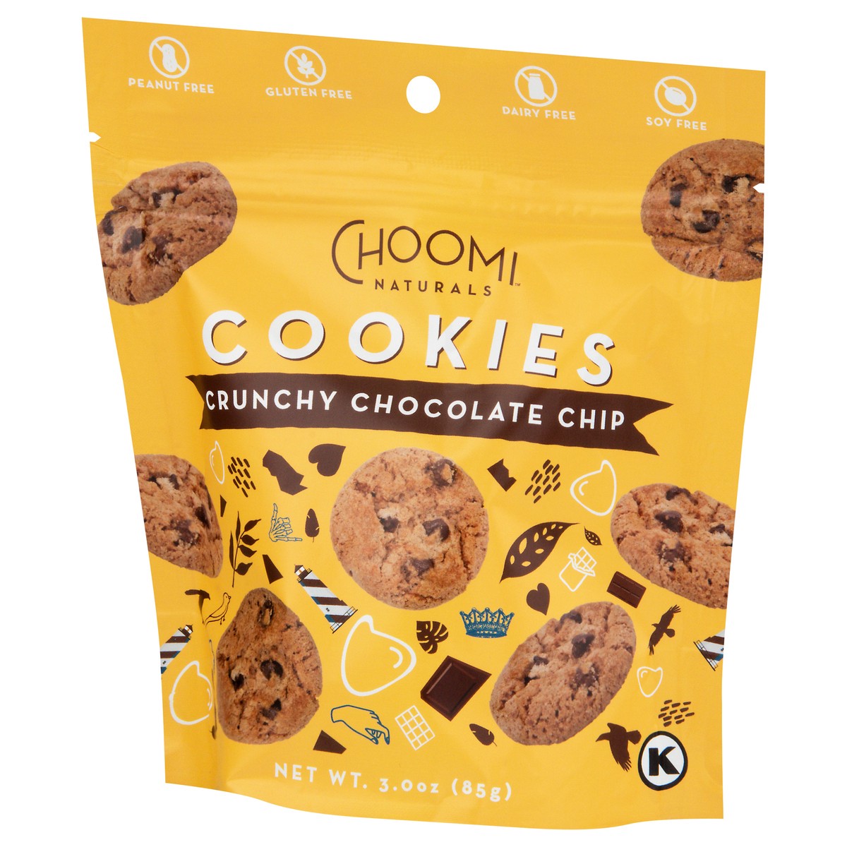 slide 9 of 13, Choomi Naturals Crunchy Chocolate Chip Cookies 3.0 oz, 3 oz