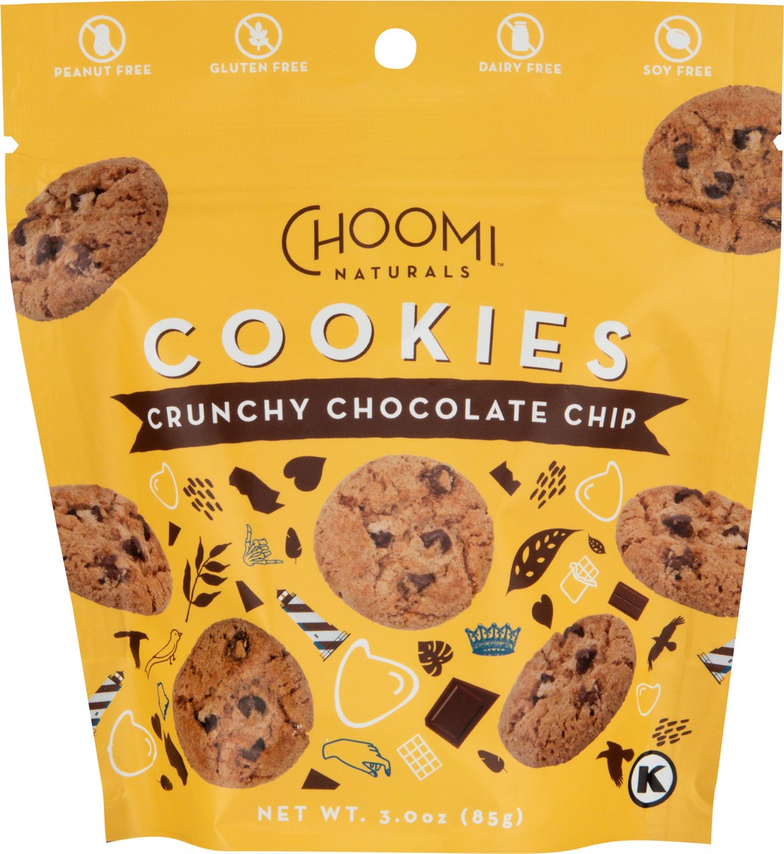 slide 13 of 13, Choomi Naturals Crunchy Chocolate Chip Cookies 3.0 oz, 3 oz