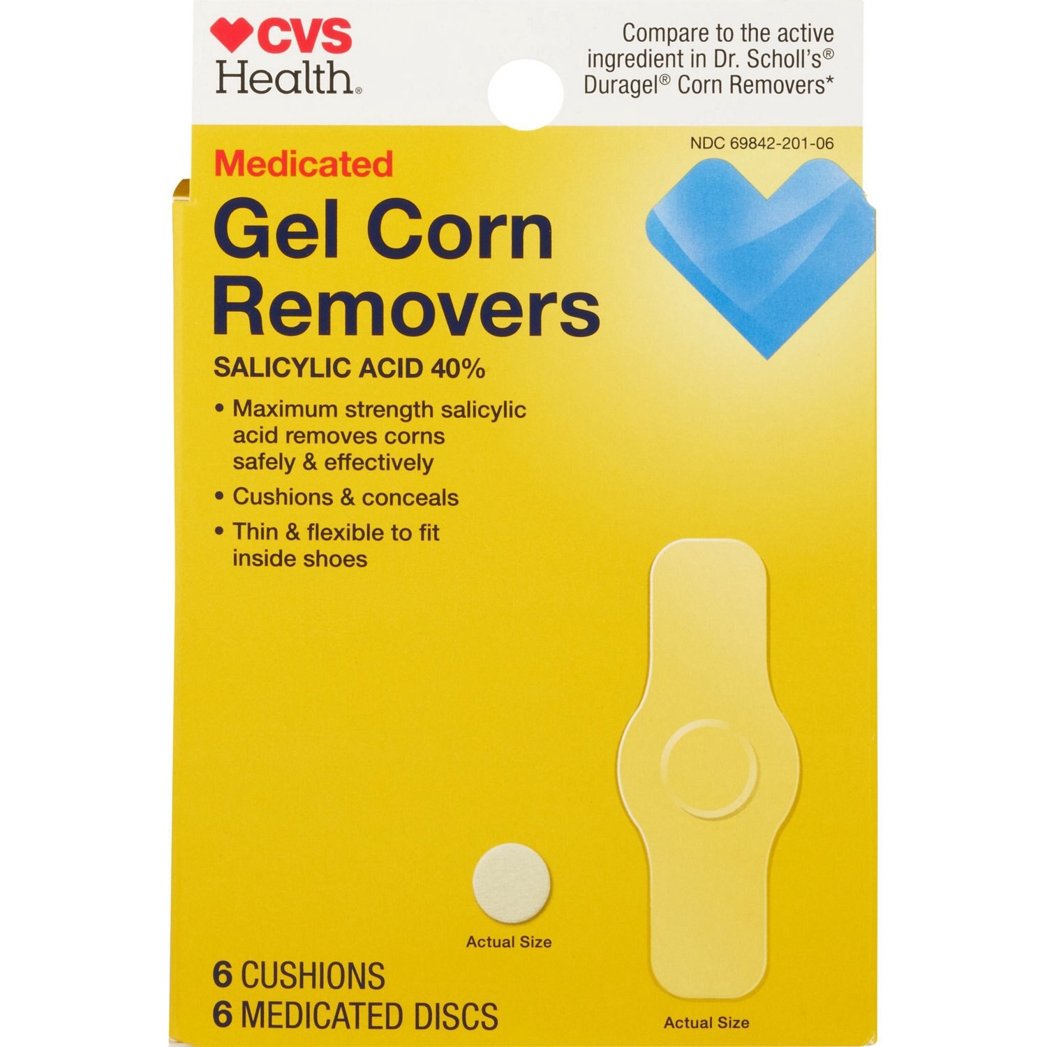 slide 1 of 5, Cvs Health Medicated Gel Corn Removers, 6 ct