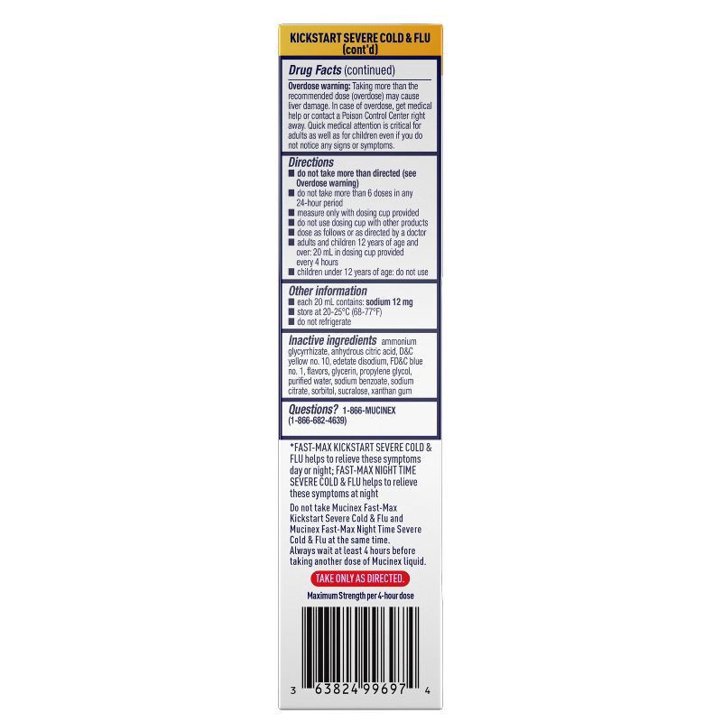 slide 3 of 4, MUCINEX FAST-MAX Liquid Cold & Flu Kickstart & MUCINEX Nightshift Kickstart 3/(2x6) oz., 2 ct