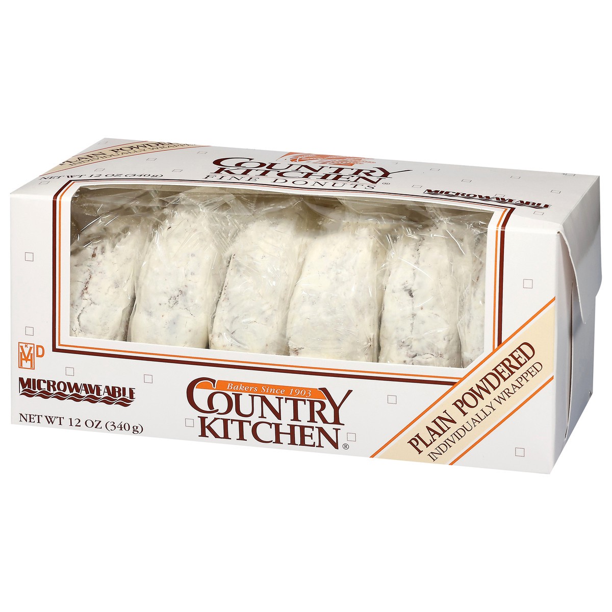 slide 4 of 4, Country Kitchen Plain Powdered Donuts 12 oz, 12 oz