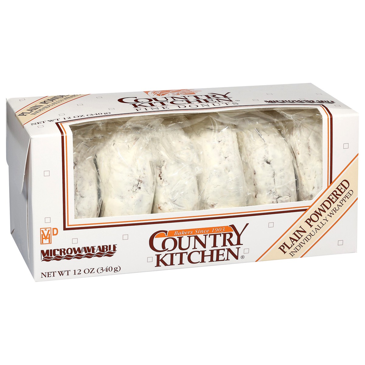 slide 3 of 4, Country Kitchen Plain Powdered Donuts 12 oz, 12 oz