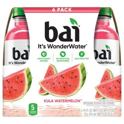 Bai Kula Watermelon Antioxidant Infused Beverage, 6 Pack 14 fl oz Bottles