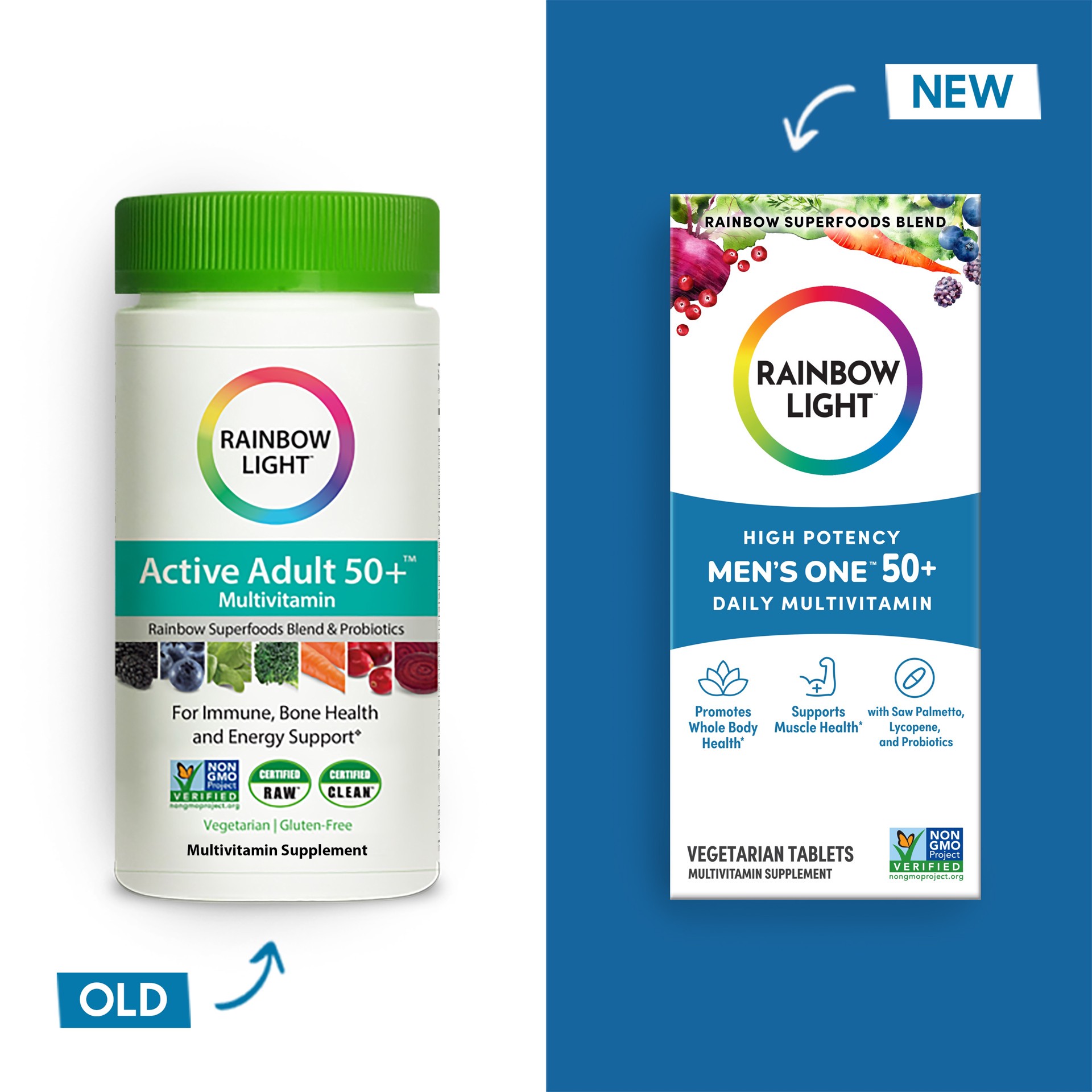 slide 4 of 5, Rainbow Light Men''s One 50+ High-Potency Multivitamin, Men's Daily Multivitamin Supports Whole Body Health, 120 Count, 1 Bottle, 1 ct