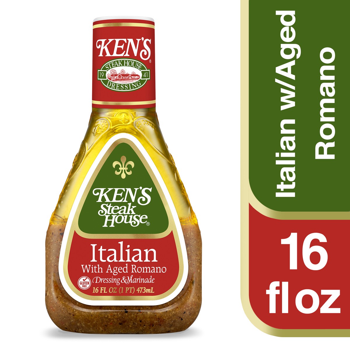 slide 1 of 9, Ken's Steak House Kens Italian Dressing W/Romano, 16 fl oz