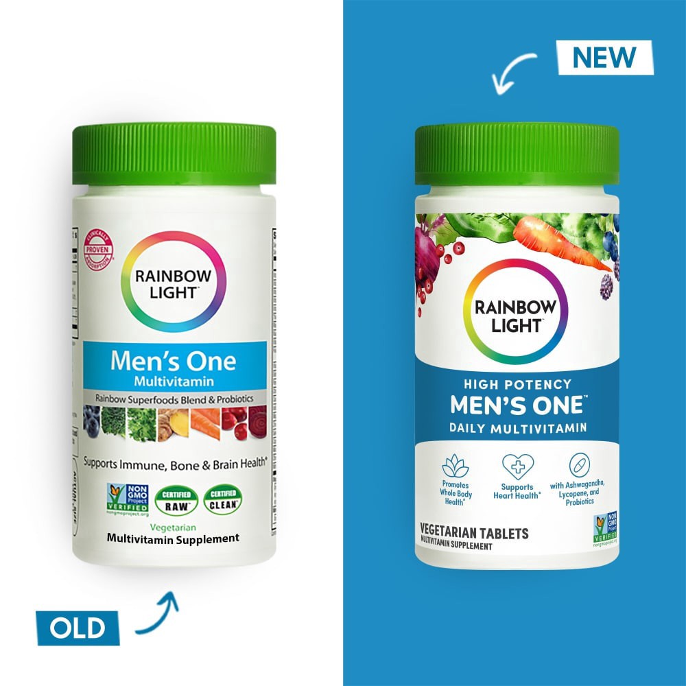 slide 4 of 5, Rainbow Light Men's One High-Potency Men's Daily Multivitamin, 90 Count, 1 Bottle, 90 ct