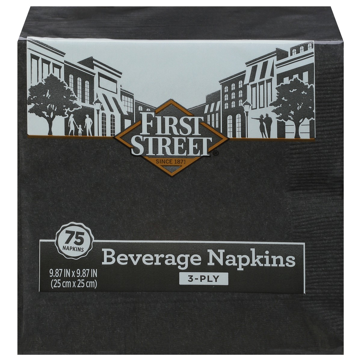 slide 1 of 6, First Street Fs/Artstyle Black Velvet Napkin 3 Ply 9.75X9.75 In, 75 ct