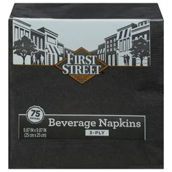 First Street Fs/Artstyle Black Velvet Napkin 3 Ply 9.75X9.75 In