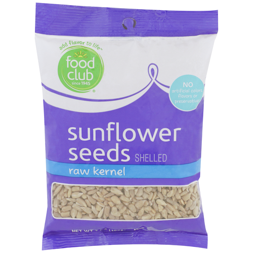 slide 1 of 1, Food Club Shelled Raw Kernel Sunflower Seeds, 7 oz