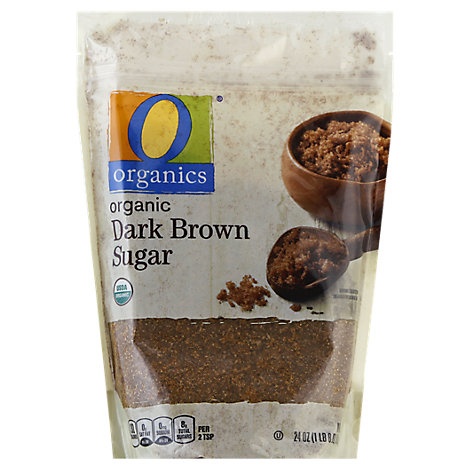 slide 1 of 1, O Organics Sugar Dark Brown, 24 oz