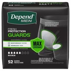 Depend Guards Incontinence Pads for Men, Maximum Absorbency, 52 Count