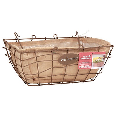 slide 1 of 1, Panacea Rustic Farmhouse Woven Wire Welcome Basket, 14 in